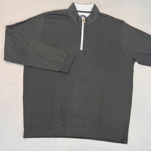 Johnnie-O Mens Size XL Sully‎ Quarter Zip Pullover Wrinkle Resistant Black Modal